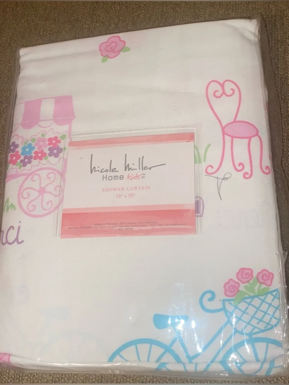 Paris Nicole Miler Kids Shower Curtain 72 in. Bath